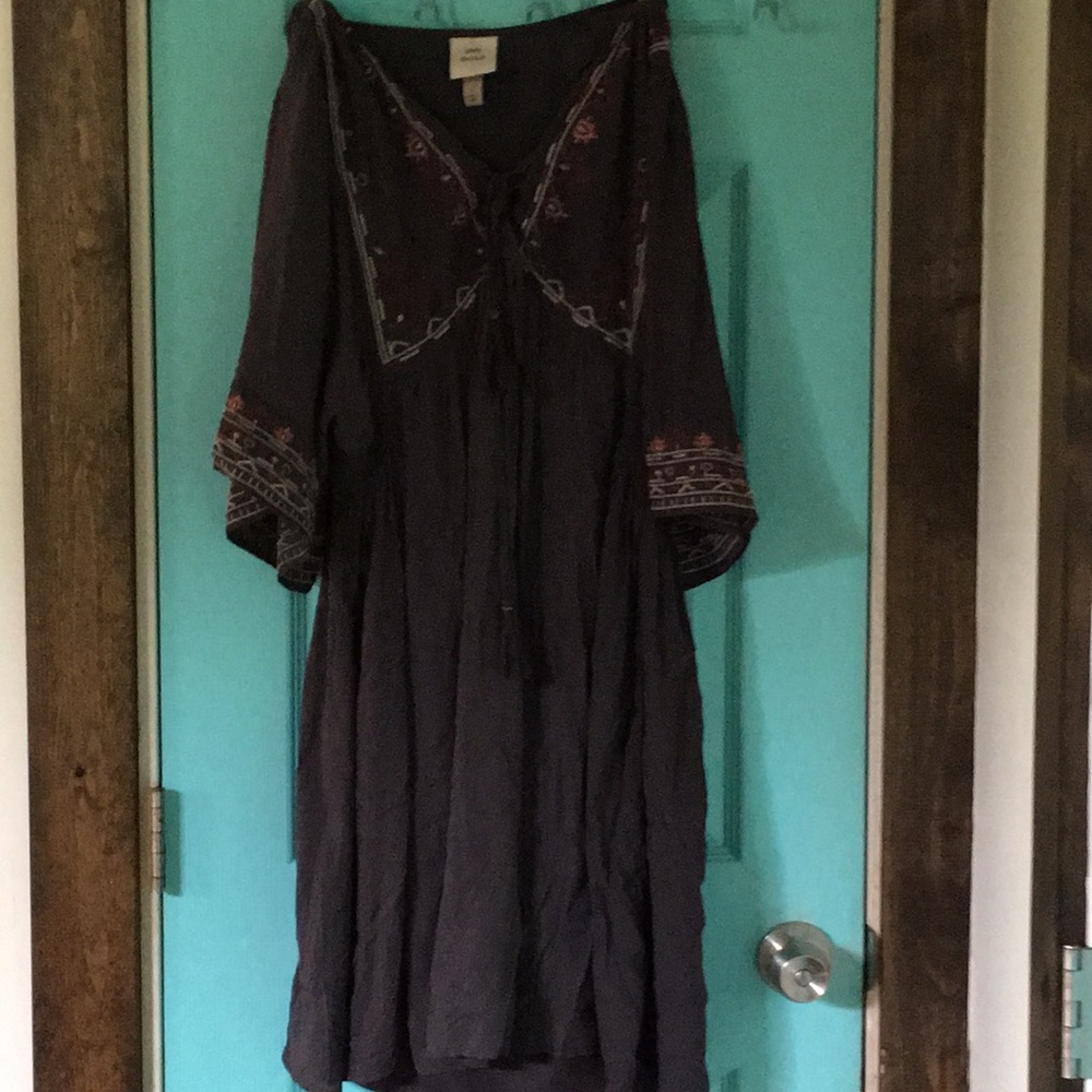 Boho chic dress. Charcoal gray